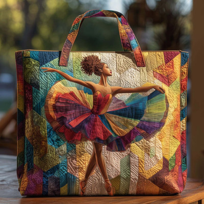 Personalized Ballerina Ballet Dancing Dancer Teacher Quilted Tote Bag Gift