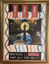 Painting By DAVID RICHARDSON. Neo Expressionism. FOLK ART. UFO. ALIEN ABDUCTION.