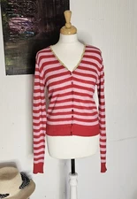 Avoca Italy  Vintage  cashmere angora viscose jumper cardigan size 3 , M/L UK