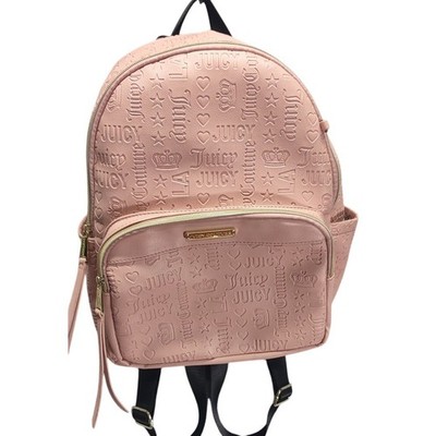 Pink Juicy Couture Womens Backpack Girls Wordplay Logo Barbie Core Adjustable