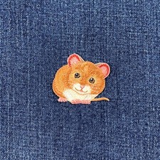Mouse Applique Patch - Embroidered Animal Badge 1.75" Iron On 
