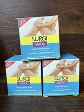 SURGI WAX 5 OZ JAR BODY HARD WAX NO MUSLIN STRIPS NEEDED. Lot Of 3