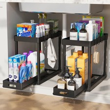 2 Pack Pull-Out Storage Organizers Under Sink Organizer and Storage for