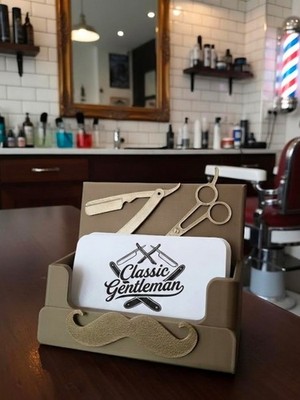 Barber Business Card Holder - Custom Barbershop Desk Decor - Hair Stylist