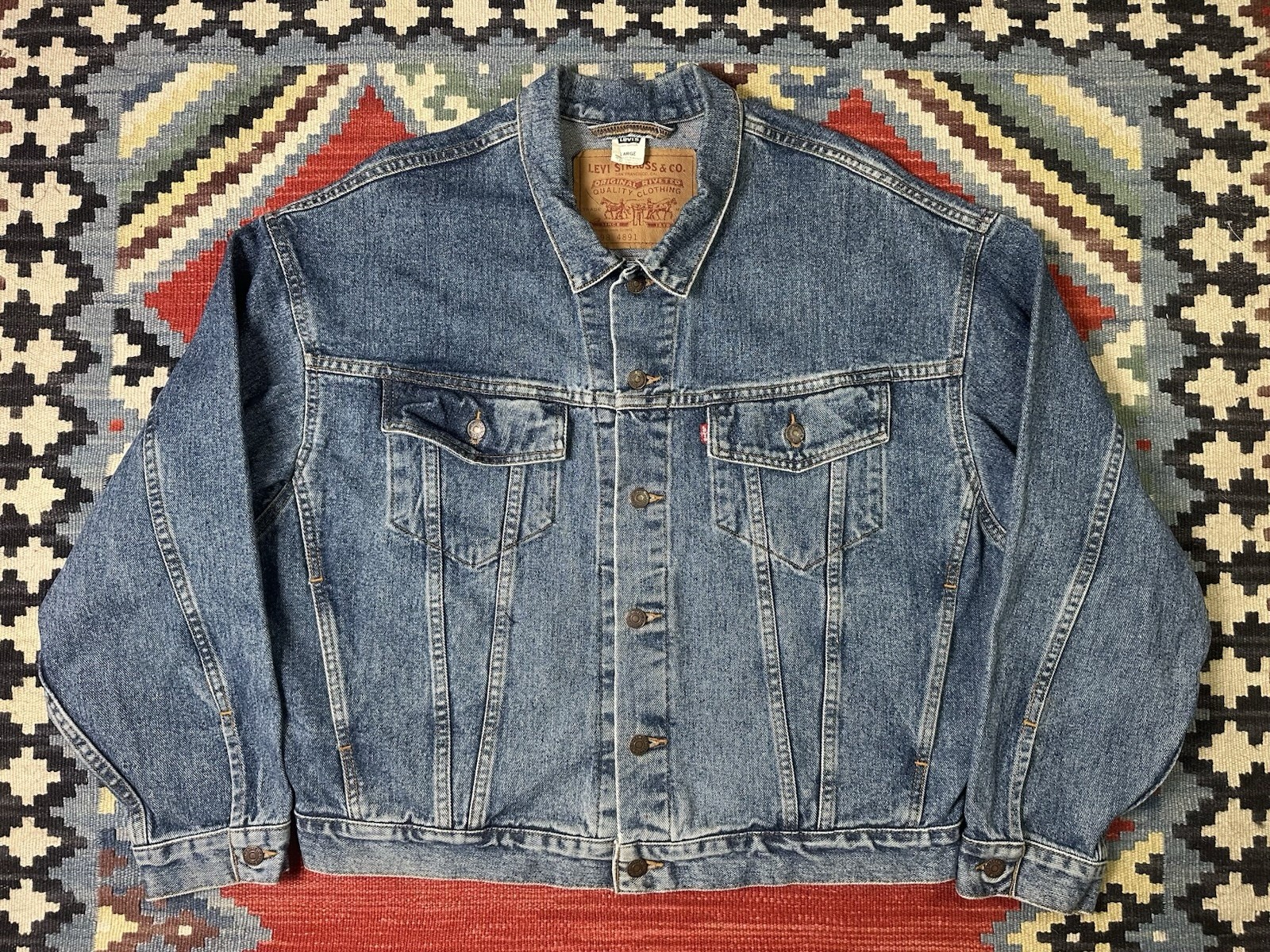 Levis Men’s Denim Trucker Jean Jacket 70598 4891 Size Large Made In The USA Vtg