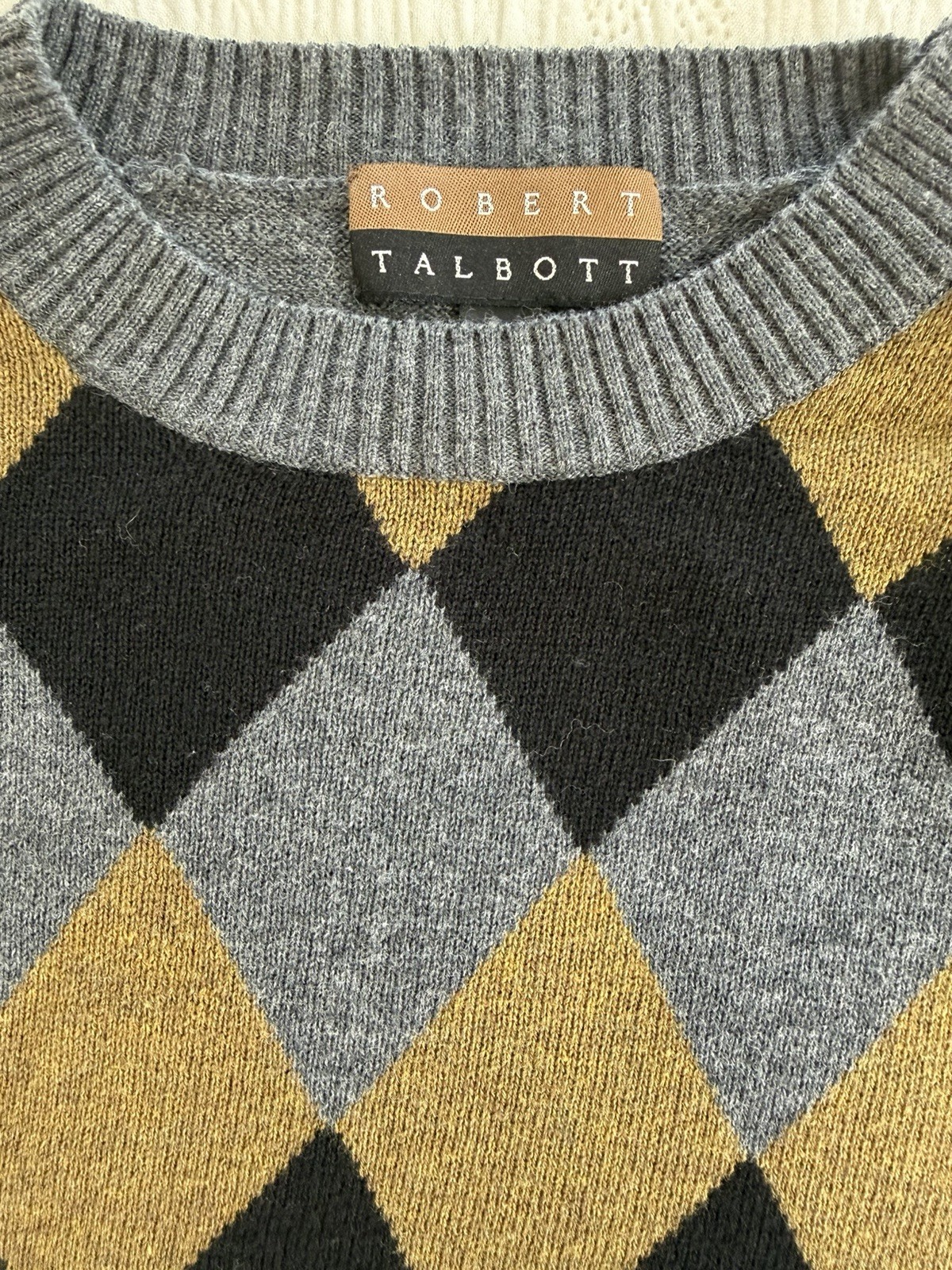 Robert Talbott Men's Pullover Sweater Argyle Size… - image 8
