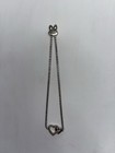 Silver Double Heart R&M Diamond Charm Pendant Bracelet  — photo 1