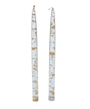 Vintage Lucite Gold Fleck Taper Candle Sticks 12" Lot of 2 Retro MCM Holiday