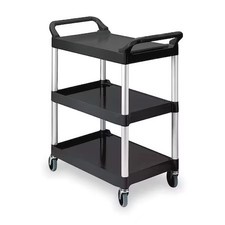 Rubbermaid Commercial Fg342488bla Dual-Handle Utility Cart With Lipped Plastic