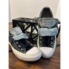 Converse All Star Chuck Taylor Double Tongue Black Blue Sneakers Womens Size 5