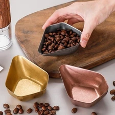 Coffee Bean Dosing Cup Retro Stainless Steel Wear-resistant Measuring Tray