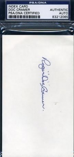 Roger Doc Cramer Signed Psa/dna 3x5 Index Card Autograph Authentic 
