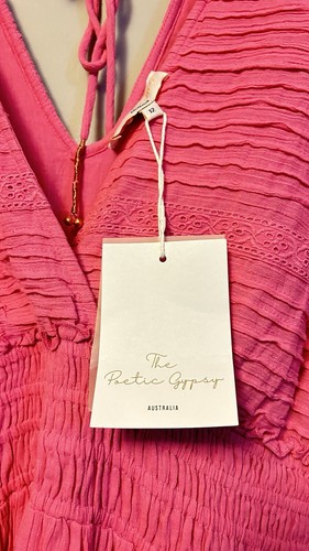 BNWT Poetic Gypsy Positano Pink Boho Maxi Dress Size 12 100% Cotton BRAND NEW - Picture 5 of 10