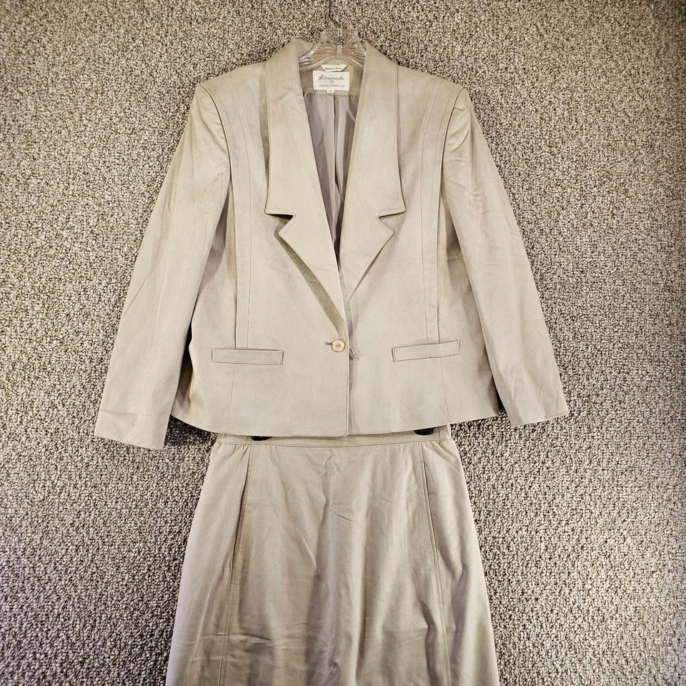 Blazer + Falda Glorasuede By Domino Imports 2 Piezas Mujer Talla 16 De Colección Foto 2 de 4