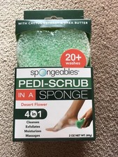 Spongeables 3 PACK Pedi Scrub Foot Scrubber Shea Butter Desert Flower