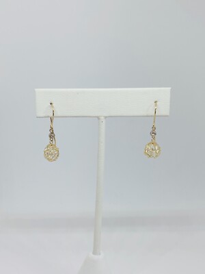 Echte 10 Karat Gold zierliche Ohrhänger 25 mm - Aretes de Oro