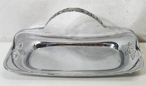 Farberware Art Deco Metal Bread Tray with Folding Handle 12.25"