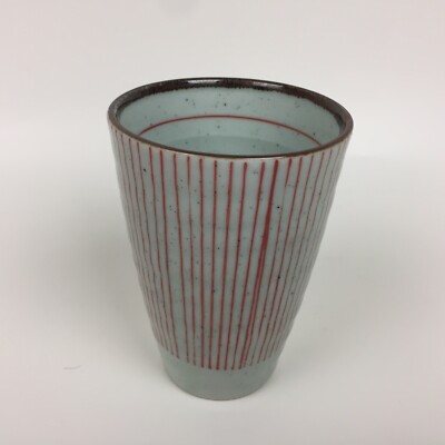 Hanagama Japan Ceramic Yunomi Tea Cup 10 Oz. 4.5  Tall 3 1/8  Rim Used