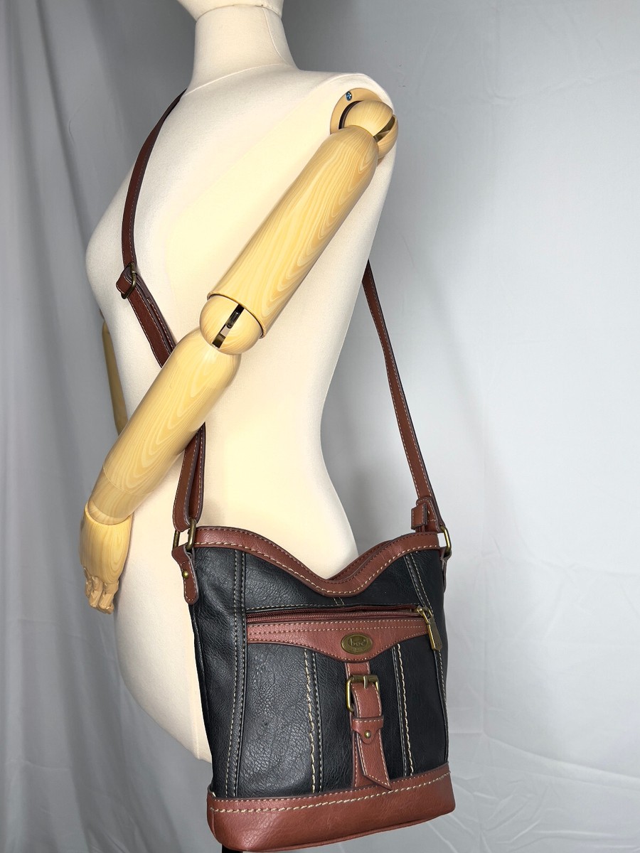 BORN Concept Black Brown Small Crossbody Purse Shoulder Bag - Main Image