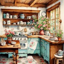 Deko Bild Rustikale Küche Vintage Landhaus Wandbild Wanddeko Dekofliese