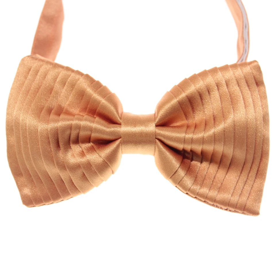 Pajarita plisada Italo Ferretti nueva con etiquetas tamaño ajustable en naranja liso 100 % seda Foto 2 de 4