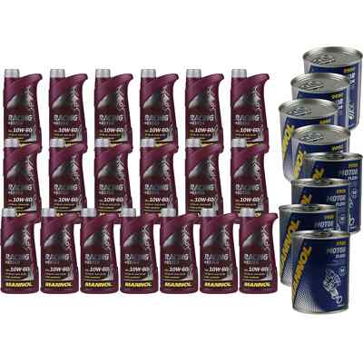 19L Motoröl MANNOL Racing+Ester 10W-60 4xMotor Doctor+Motor Flush
