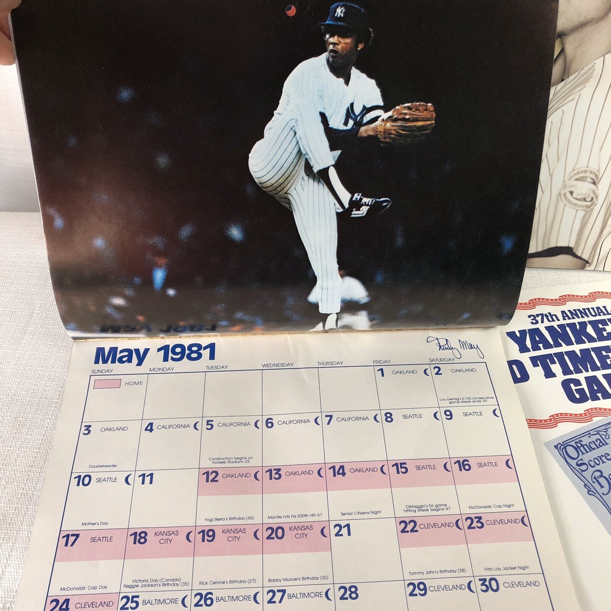 New York Yankees Lot Program Magazine Old Timers Poster Folded Calendar 83  81 09 | eBay