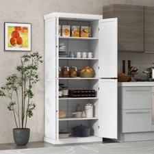 Free Standing Kitchen Pantry Larder Display Cupboard Cabinet Storage Unit Tall