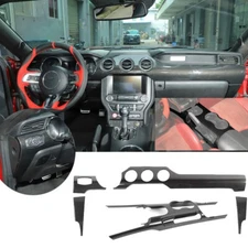 Center Console Dash Panel Trim Cover Interior For Ford Mustang 2015+Carbon Fiber