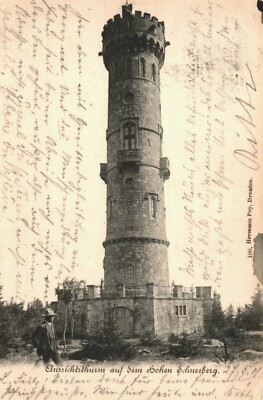 Czech Republic Aussichtsturm auf Dem Hohen Schneeberg Postcard B93