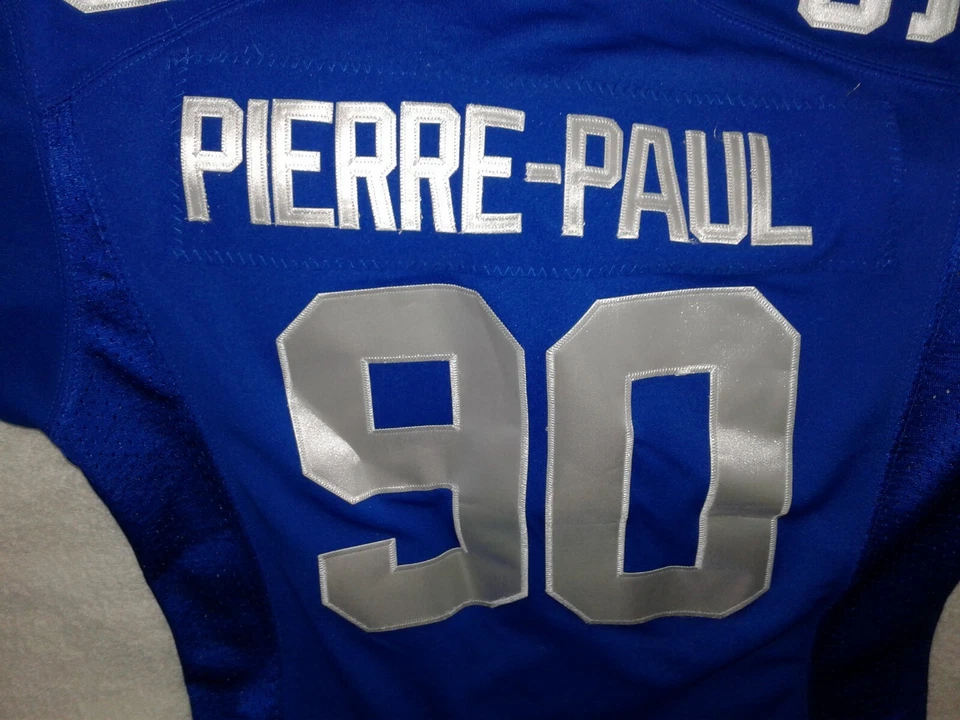 NFL NEW YORK GIANTS PIERRE-PAUL #90 CAMISETA NIKE AZUL COSIDA NIÑOS L NYG Foto 4 de 4