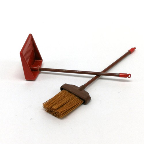 1 Set Miniature Broom and Dustpan Decoration Kid's Pretend (Red) - Picture 11 of 12