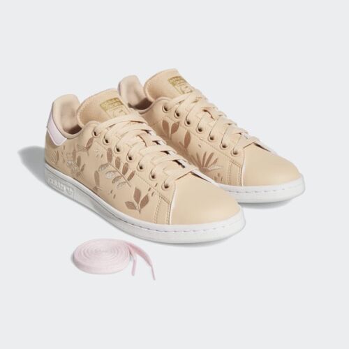 Adidas Stan Smith Embroidered Floral Halo Blush Women’s Sneakers Sz 10.5 NEW