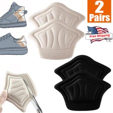 2 Pairs Adhesive Back of Heel Cushion Pads, Heel Grips Inserts for Loose Shoes