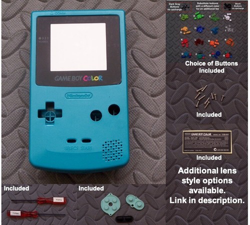 Nintendo Game Boy Color GBC Shell + Glass Lens + Buttons- Pick Shell Color! - Picture 8 of 25