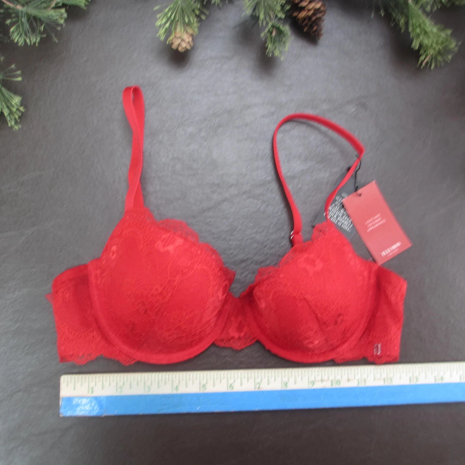 Scandale Bra Size 34B Red Lace Padded Underwire Adjustable Clasp Back New - Image 2 of 4