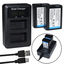 2X battery LCD Charger For Sony A5000 A5100 A7R NEX 6 7 5TL 5N 3Nl A6000 NEX5TL