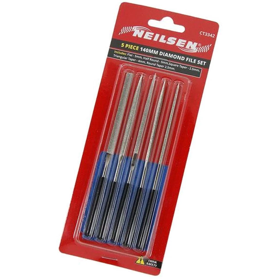 Neilsen 5pc Diamond Needle File Precision Micro Files Craft Work Jewellery Set - Image 2 of 3