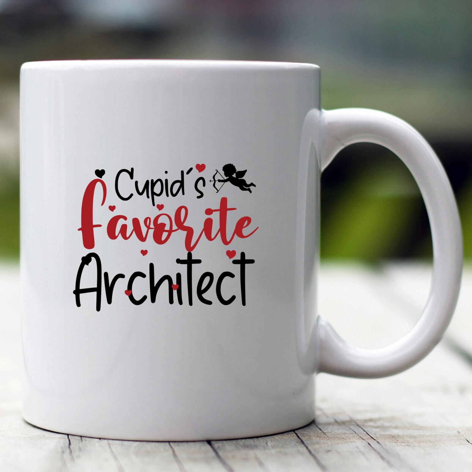 Cupid's Favorite Architect Valentine Coffee Mug for Design Lovers