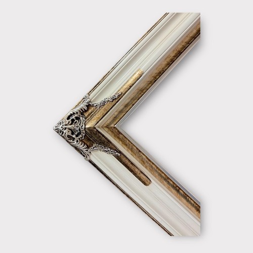 12 x 18 In Stock-Classic ornate wood frame, White frame, silver leaf  frame. - Picture 1 of 11