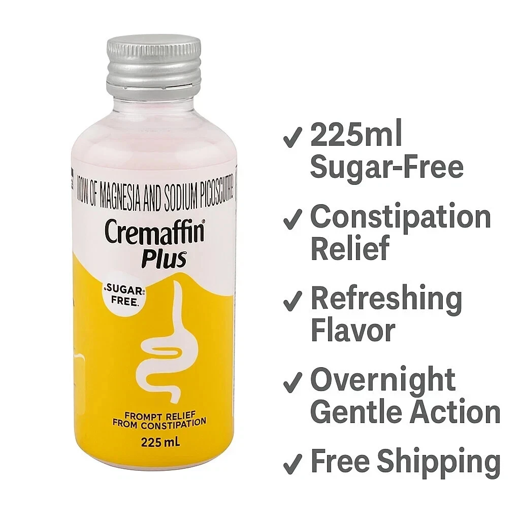 Cremaffin Plus 225ml | Constipation Relief | Sugar-Free | Refreshing Flavor 2028