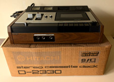 VTG 1976 HITACHI D-2330 STEREO CASSETTE TAPE DECK: SILVER/BLACK/WOOD NOT WORKING