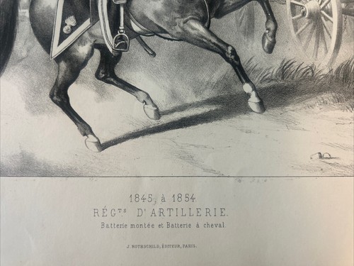 Esercito , Artiglieria francese, costumi, uniformi, Tavola 45 Litografia 1870 - Picture 8 of 9