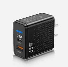 65W GaN USB-C Charger PD Fast Charge for iPhone 15 Xiaomi Samsung QC 3.0 adapter