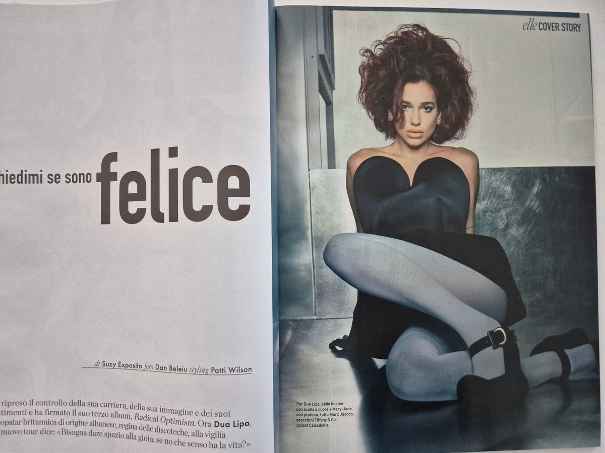 Magazine mode fashion ELLE ITALIA maggio 2024 Dua Lipa
