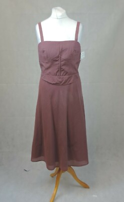 Claudia Strater Sweetheart Neck Maroon Dress 16 Uk Rrp £159 CR014 FF 05