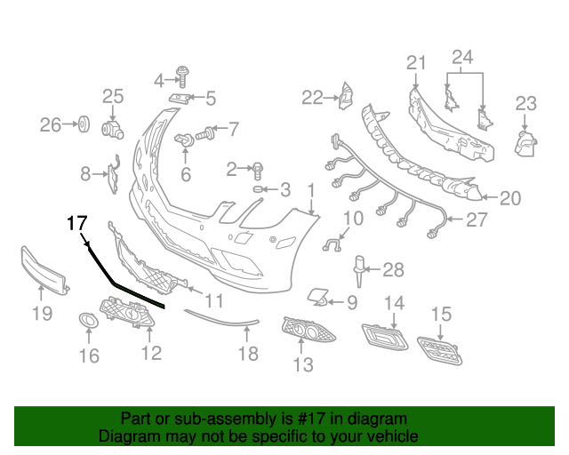 OEM MERCEDES E Class W207 Front Bumper Centre Chrome Moulding  