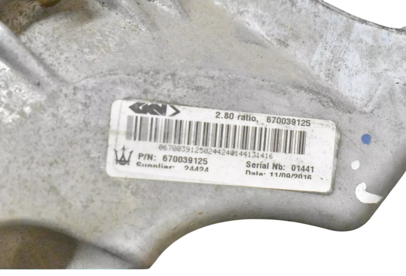 14-17 Maserati Ghibli 2.80 Ratio Rear Differential Axle Carrier 670039125 Oem