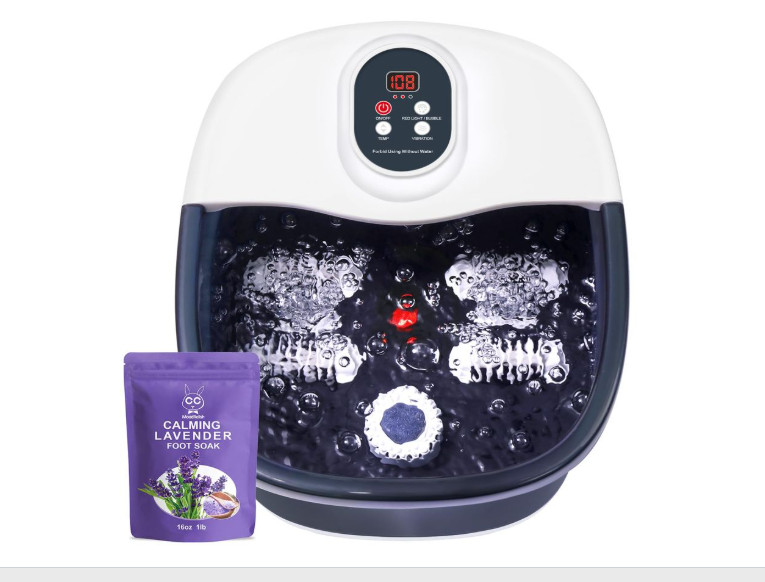 Foot Spa Bath Massager with Heat Bubbles Vibration Red Light