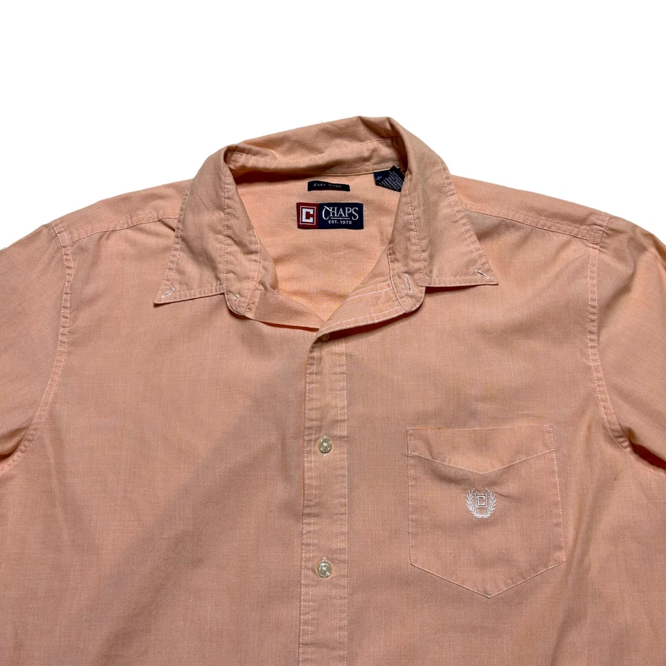 Camisa Ralph Lauren Chaps Para Hombres XL Naranja Manga Larga Fácil Cuidado Abotonada Informal Foto 2 de 4